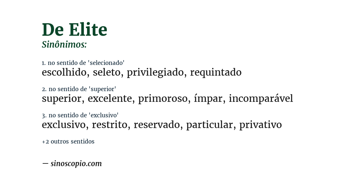 Sinônimo de de elite