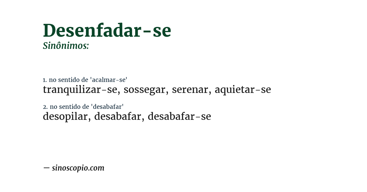 Sinônimo de desenfadar-se