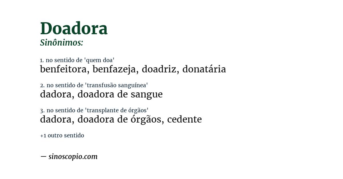Sinônimo de doadora