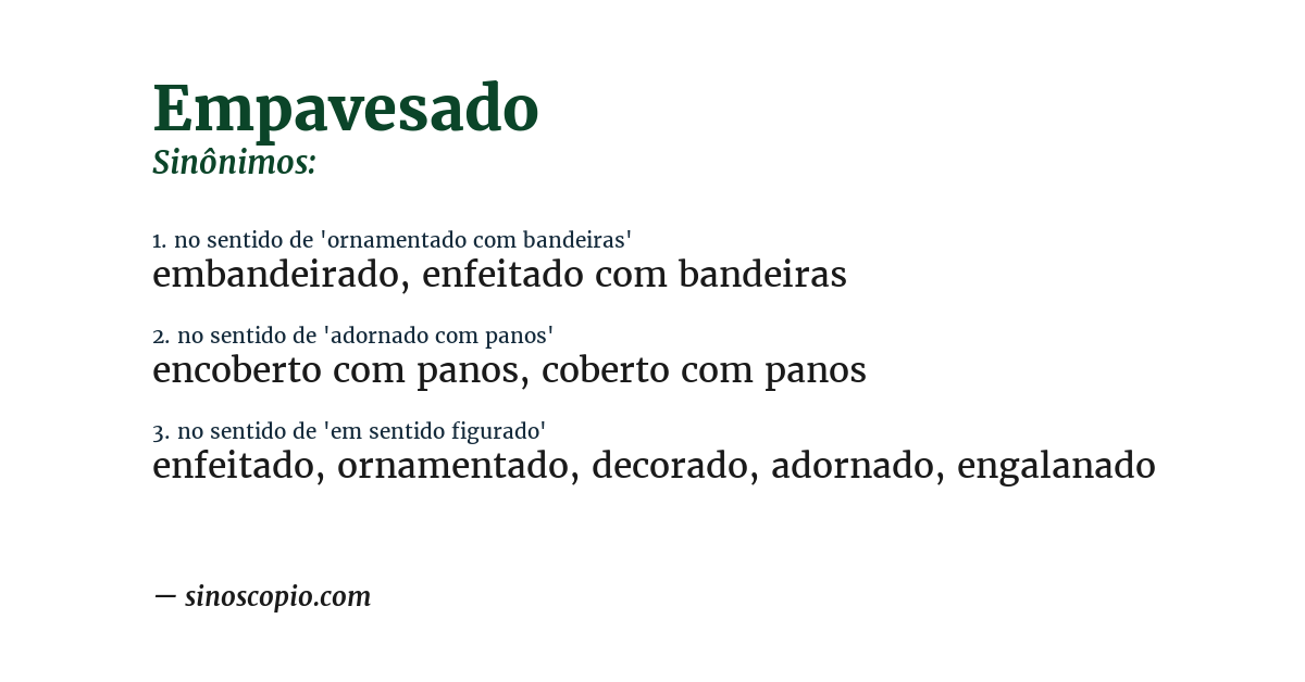 Sinônimo de empavesado