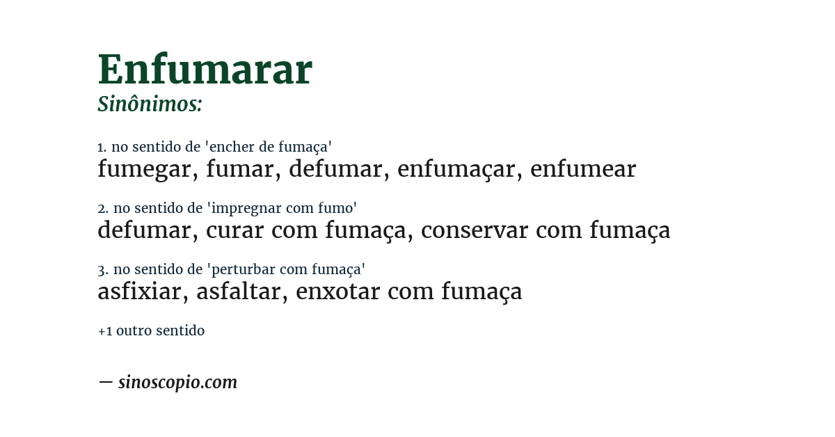 Sinônimo de enfumarar
