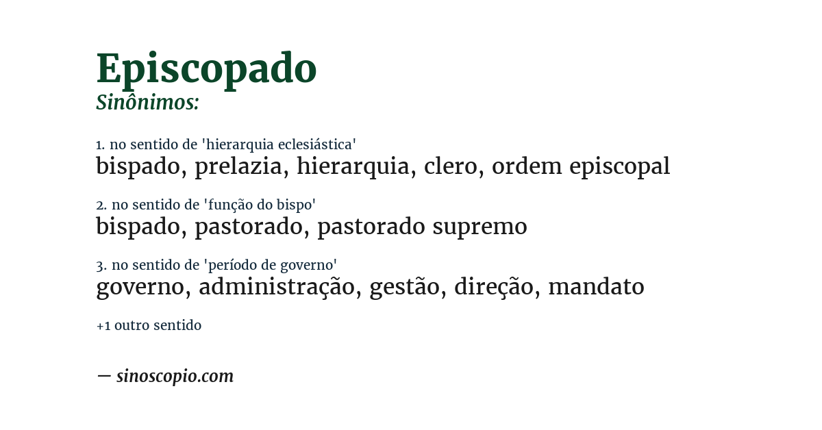 Sinônimo de episcopado