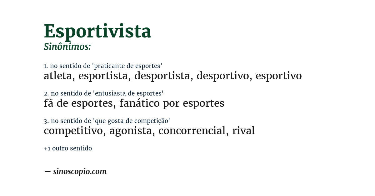Sinônimo de esportivista