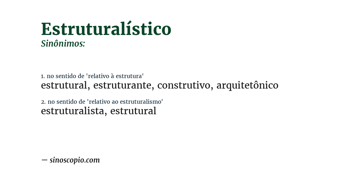 Sinônimo de estruturalístico