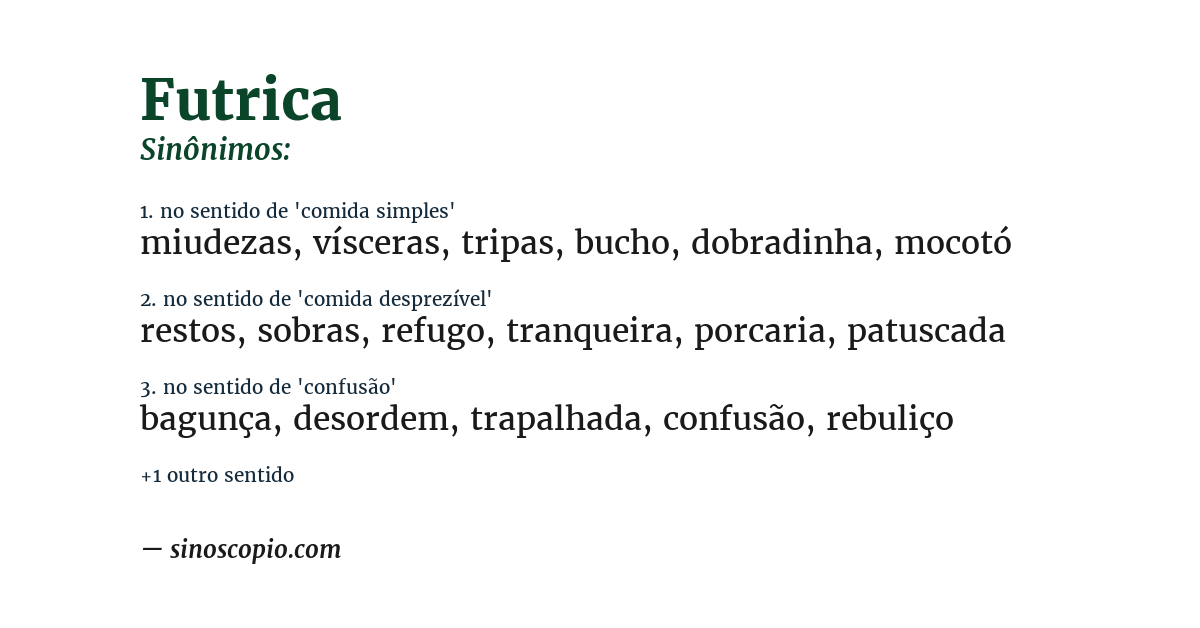Sinônimo de futrica