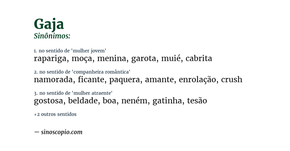 Sinônimo de gaja