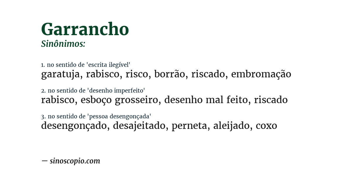 Sinônimo de garrancho