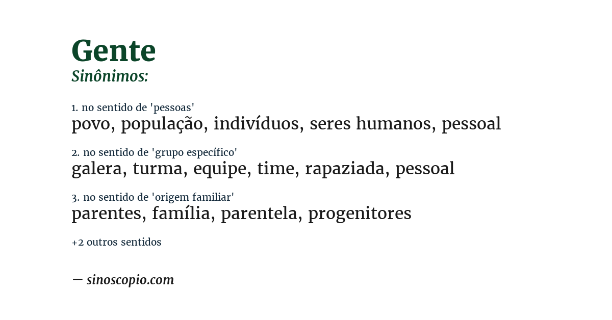 Sinônimo de gente