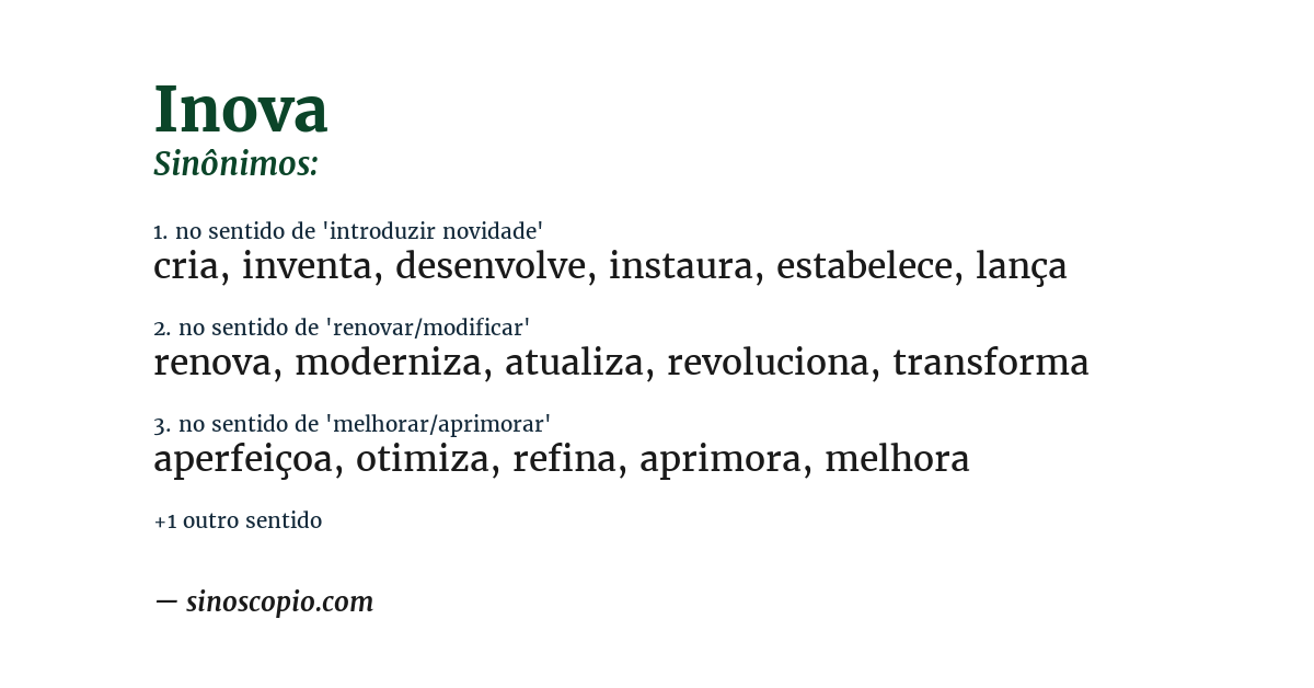 Sinônimo de inova