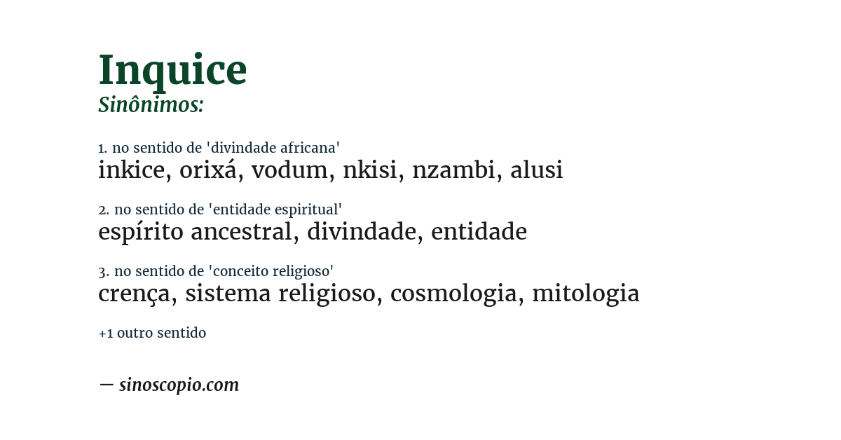 Sinônimo de inquice