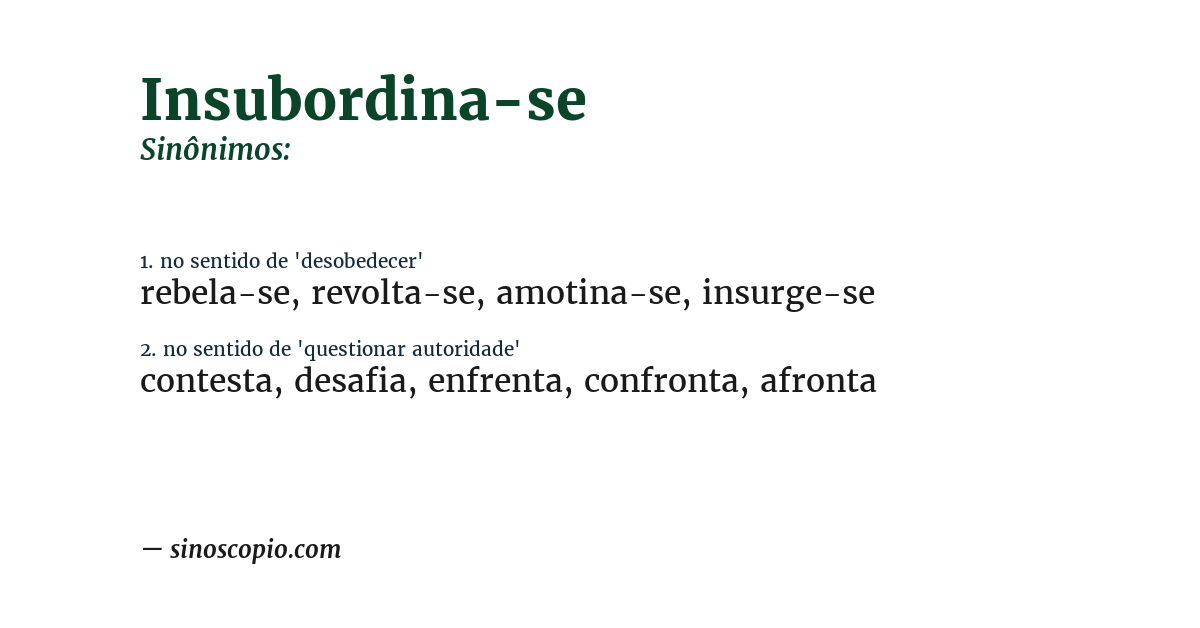 Sinônimo de insubordina-se
