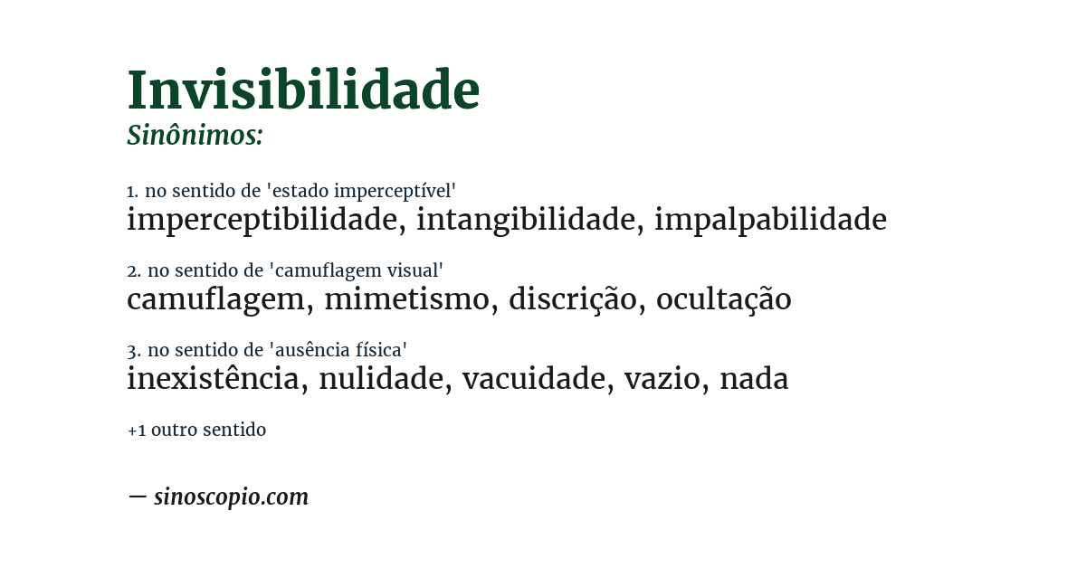 Sinônimo de invisibilidade