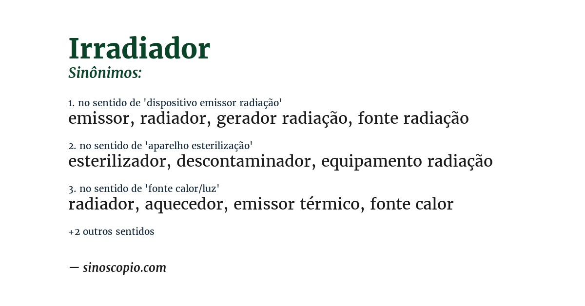 Sinônimo de irradiador