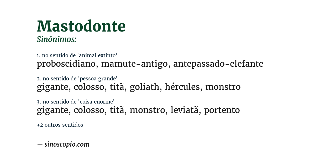 Sinônimo de mastodonte