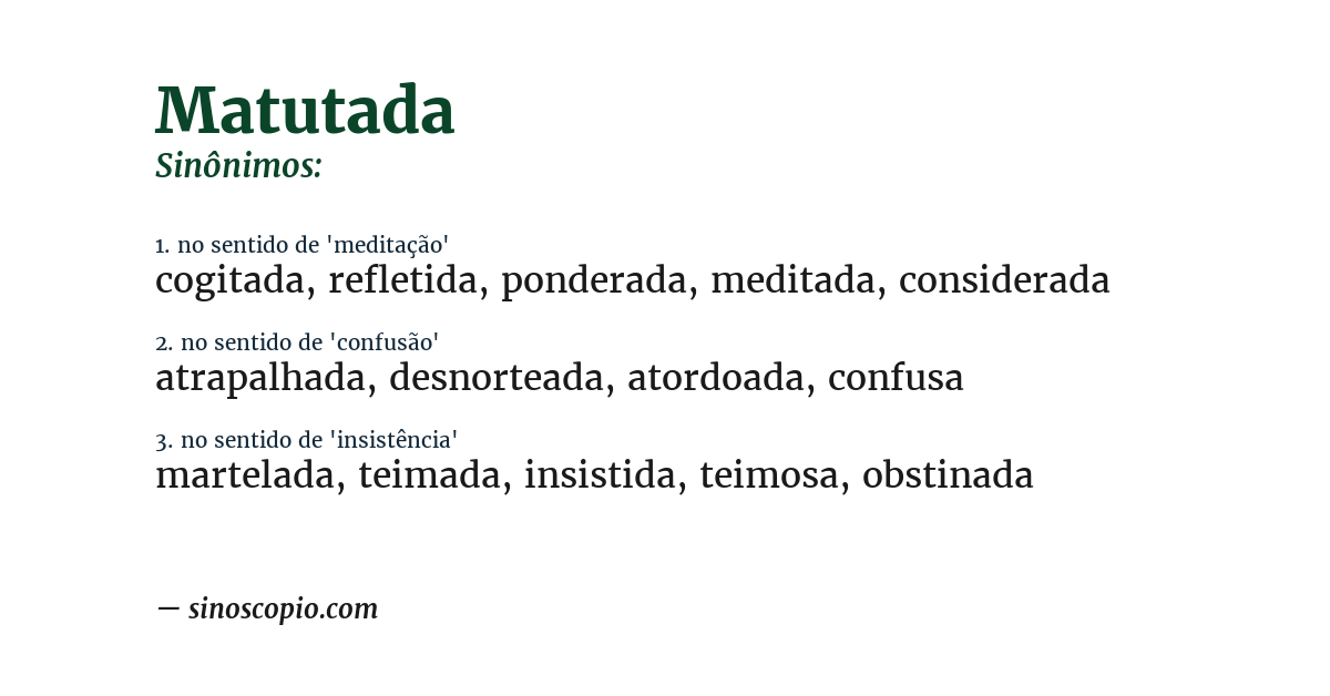 Sinônimo de matutada