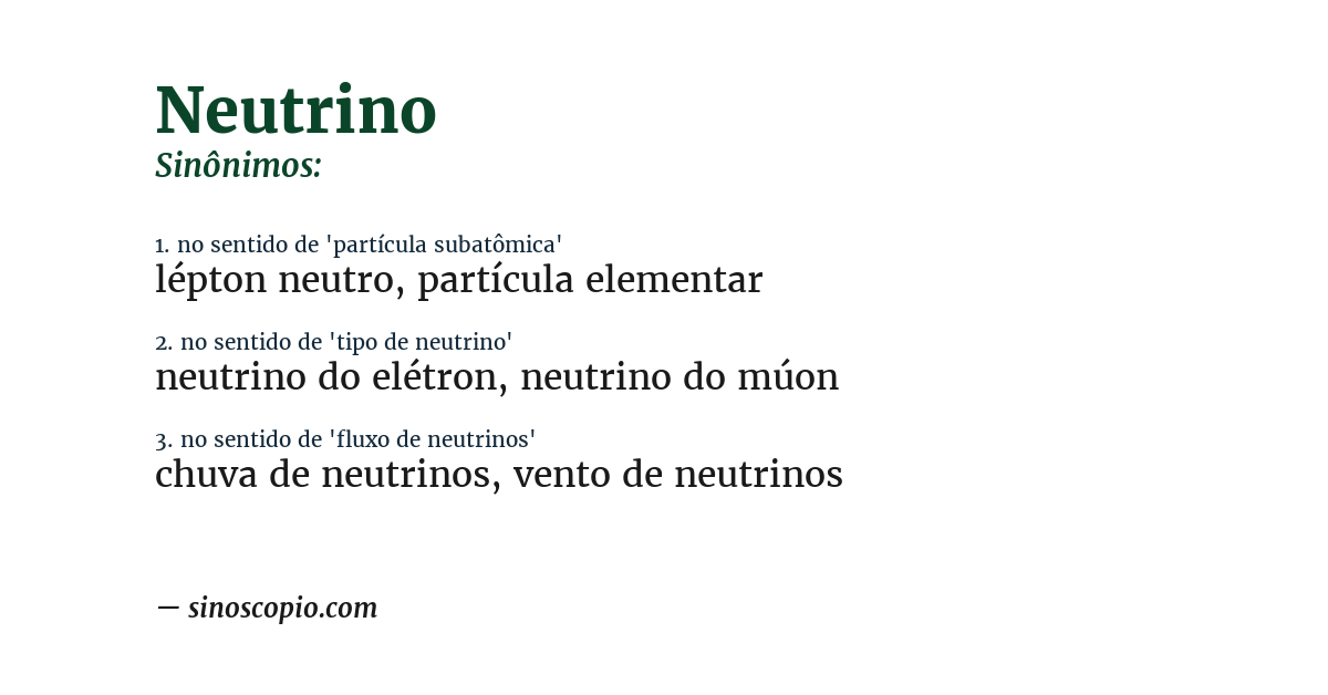 Sinônimo de neutrino