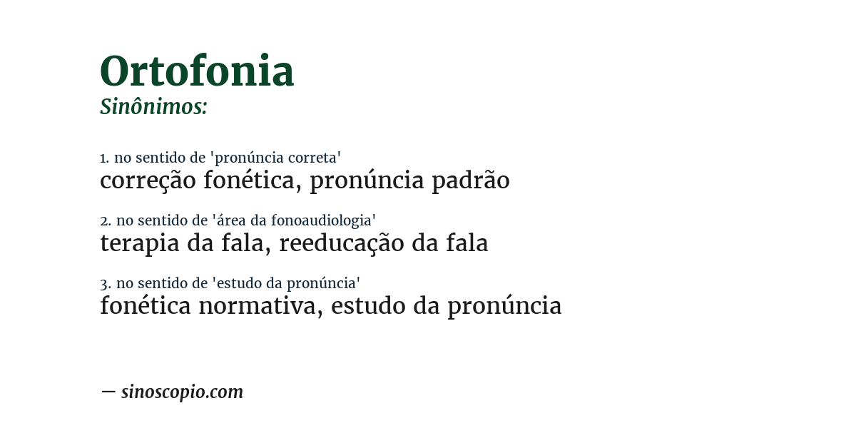 Sinônimo de ortofonia