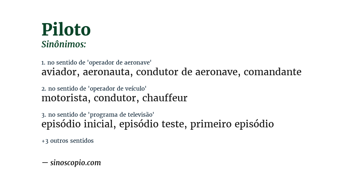 Sinônimo de piloto