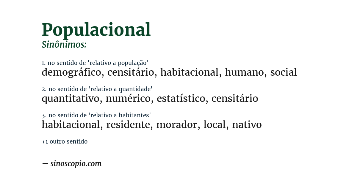 Sinônimo de populacional