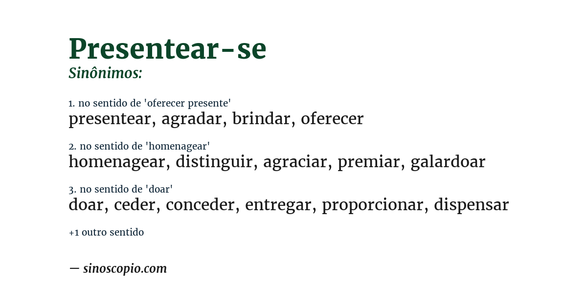 Sinônimo de presentear-se