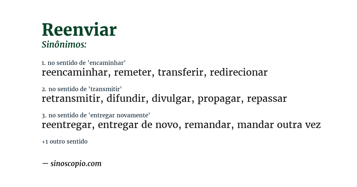 Sinônimo de reenviar