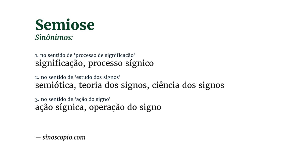 Sinônimo de semiose