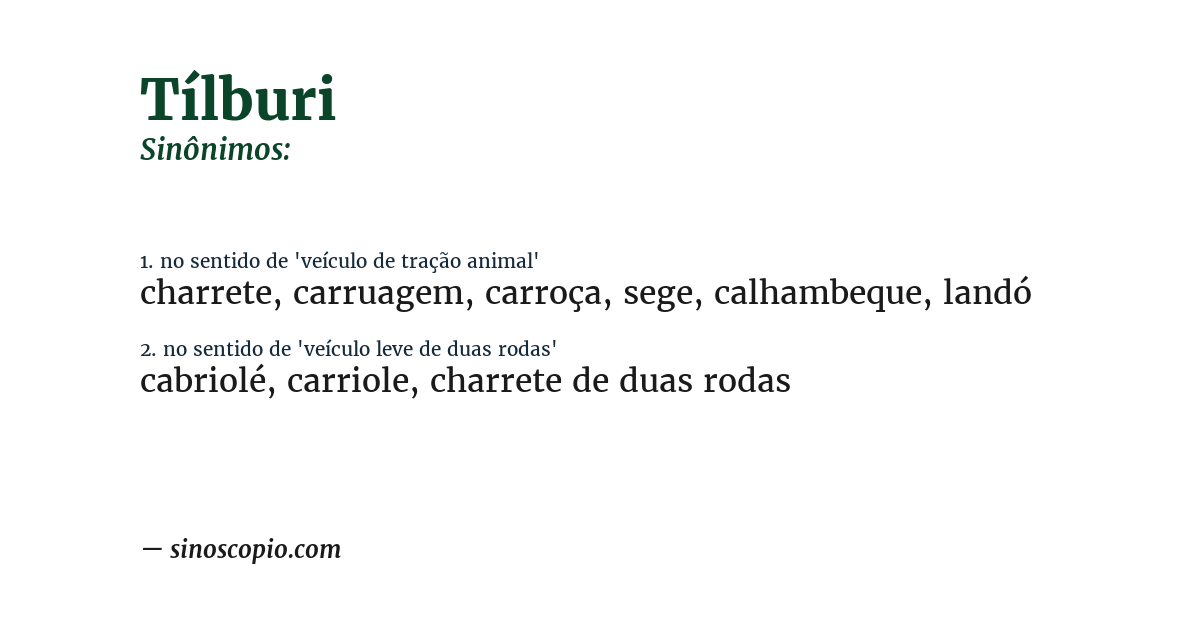 Sinônimo de tílburi