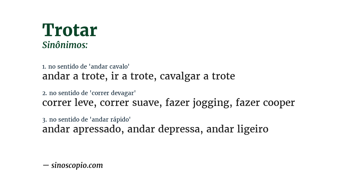 Sinônimo de trotar