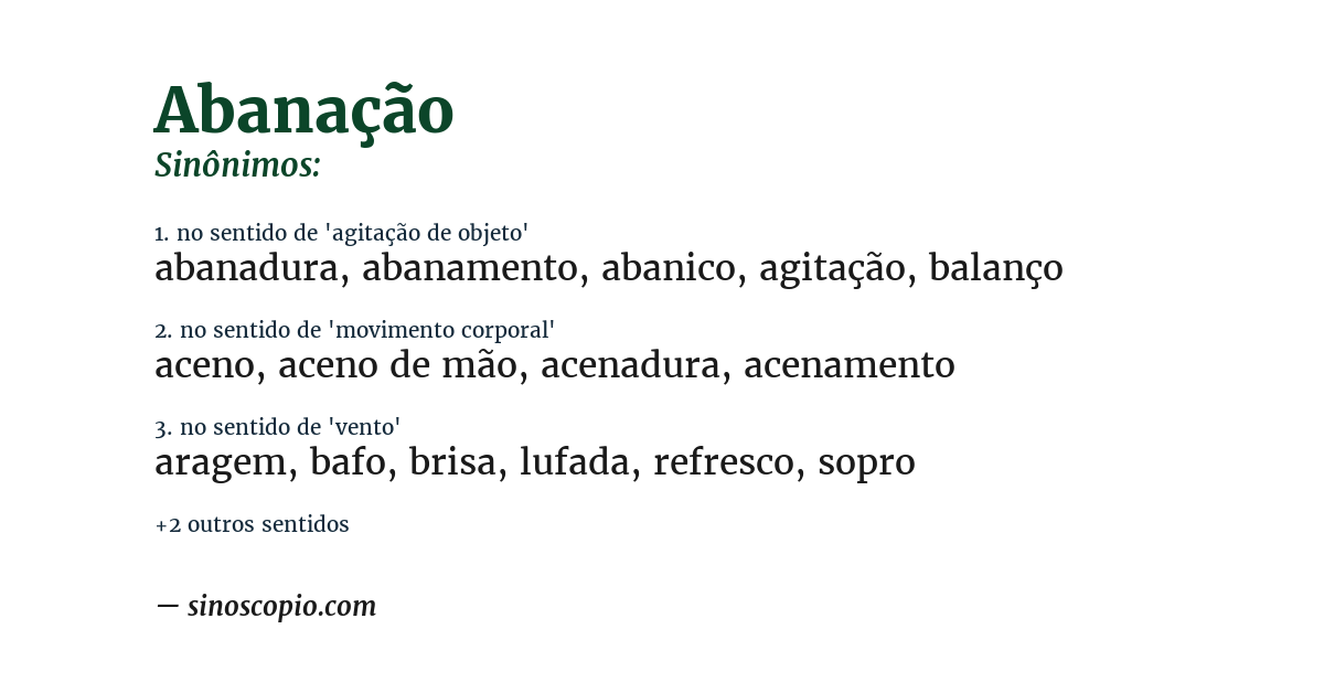 Sinônimo de abanação