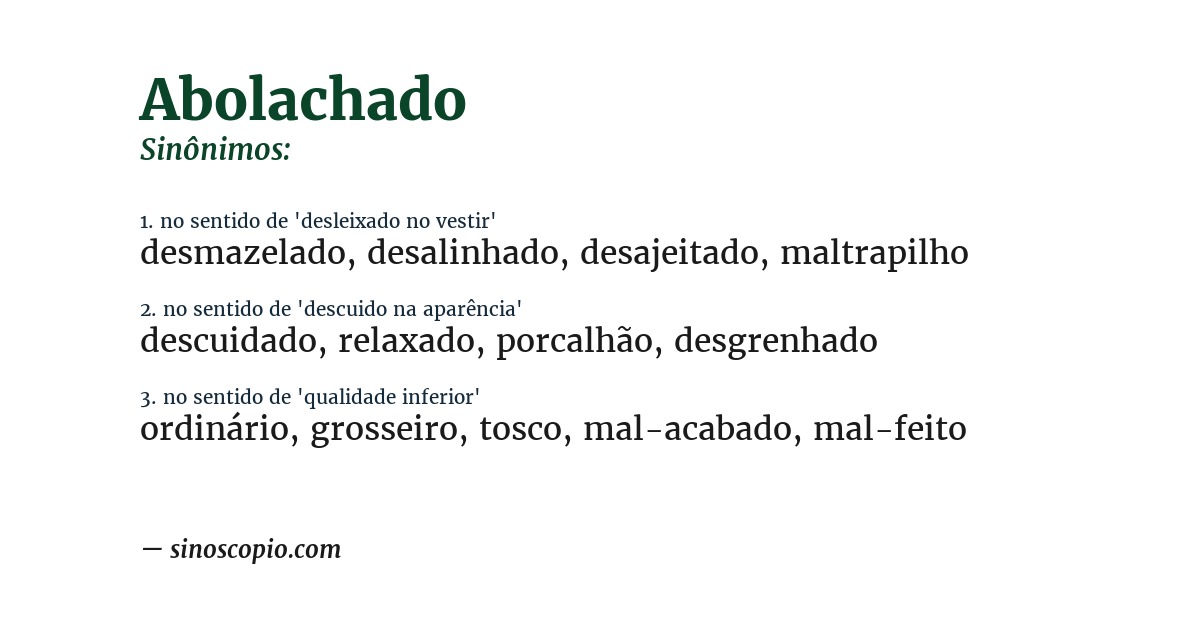 Sinônimo de abolachado