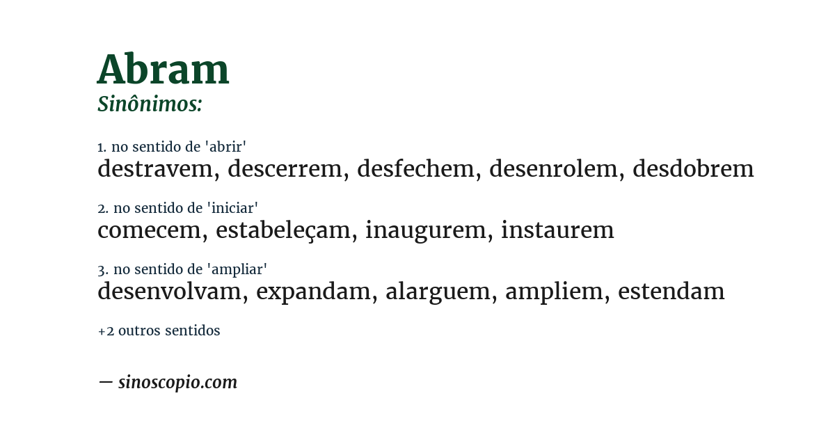 Sinônimo de abram