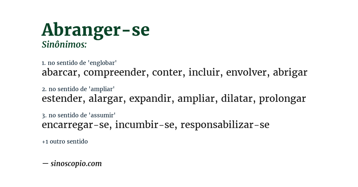 Sinônimo de abranger-se