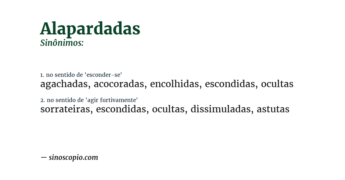 Sinônimo de alapardadas