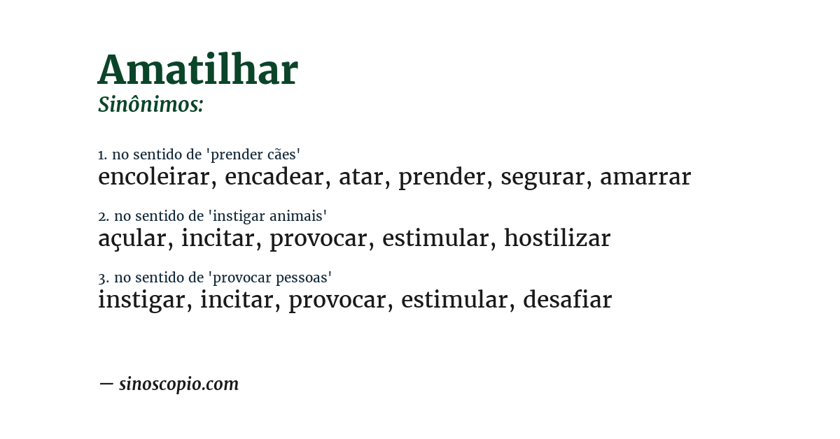 Sinônimo de amatilhar