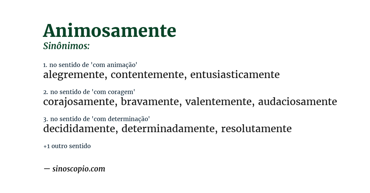 Sinônimo de animosamente