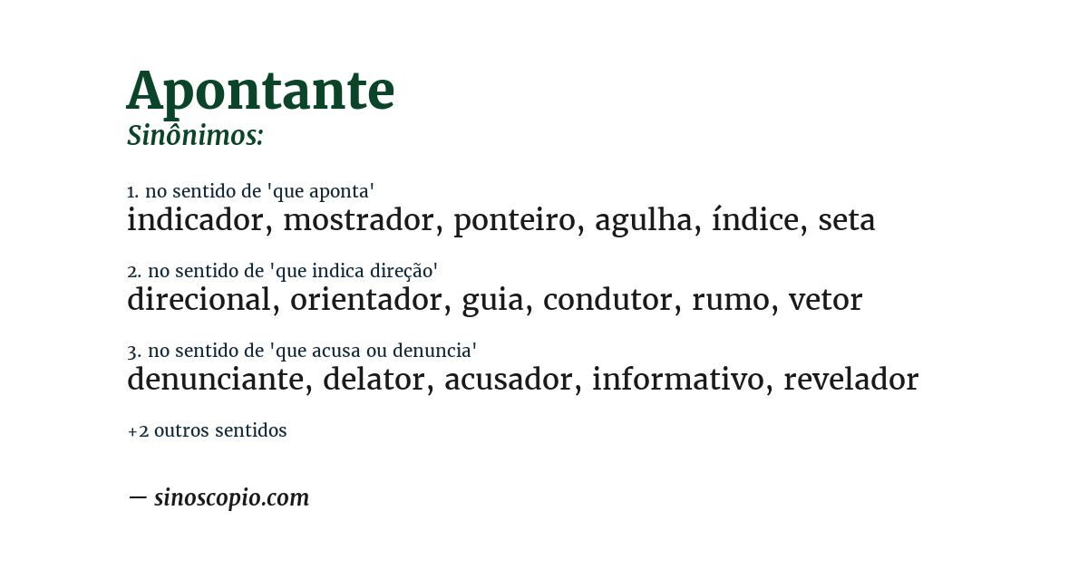 Sinônimo de apontante