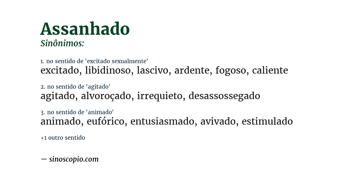 Sinônimo de assanhado