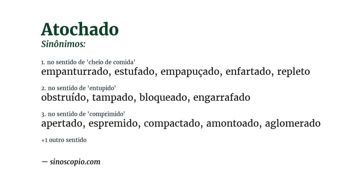 Sinônimo de atochado