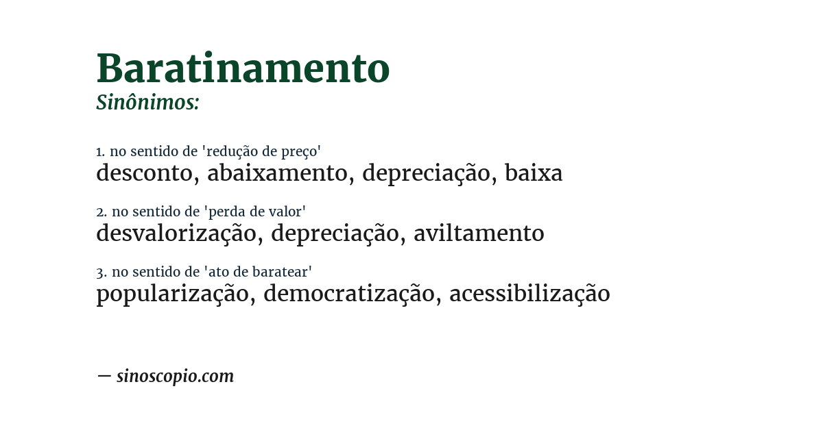 Sinônimo de baratinamento