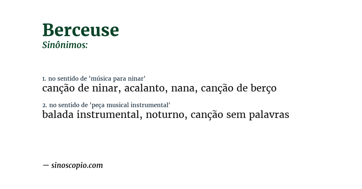 Sinônimo de berceuse