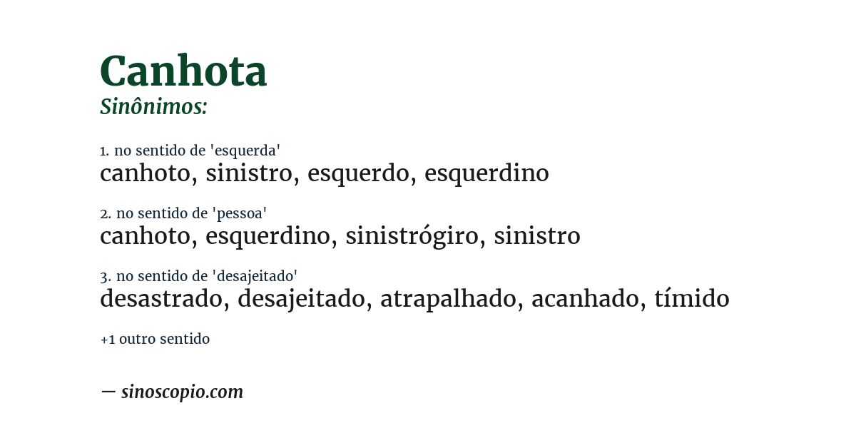 Sinônimo de canhota