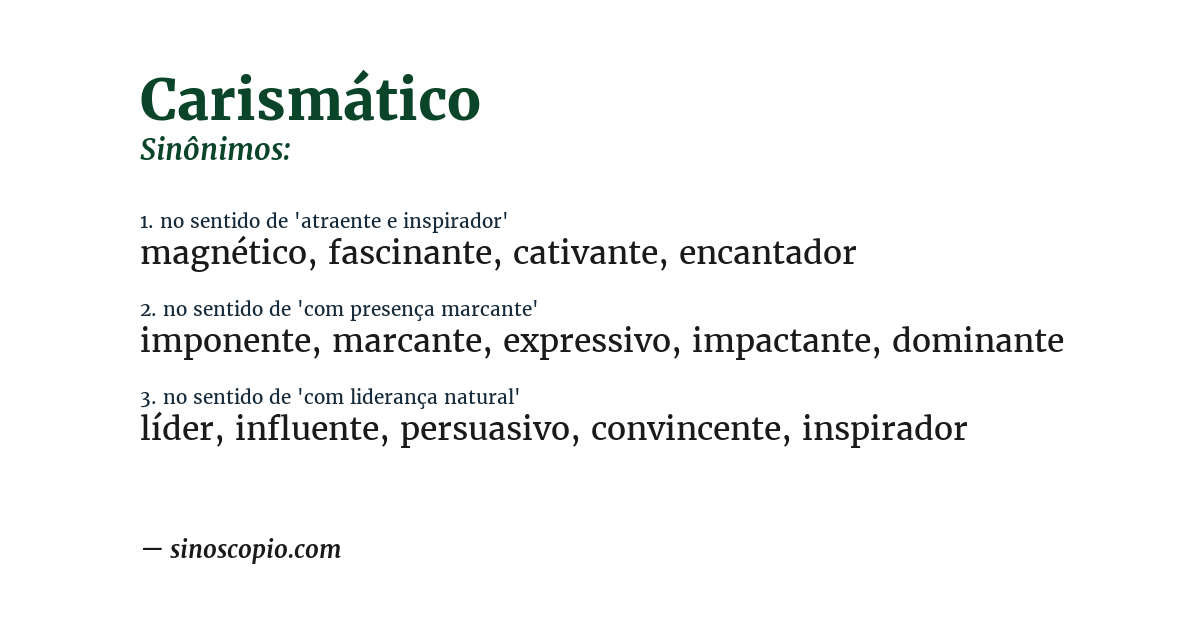 Sinônimo de carismático