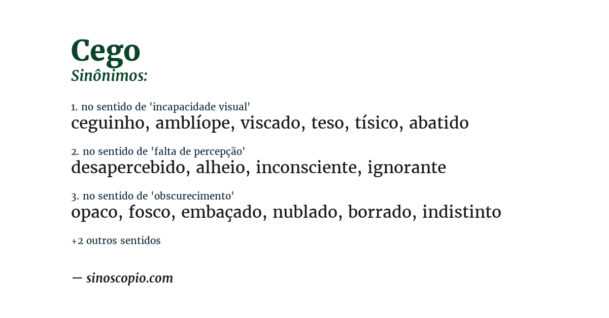 Sinônimo de cego