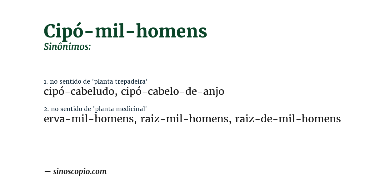 Sinônimo de cipó-mil-homens