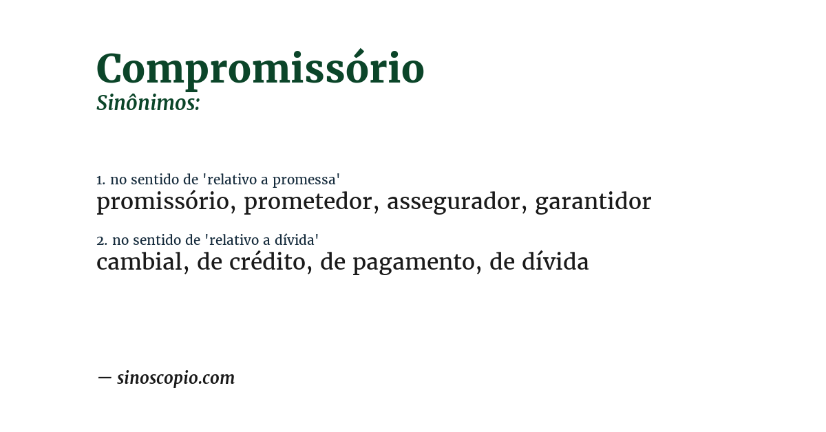 Sinônimo de compromissório