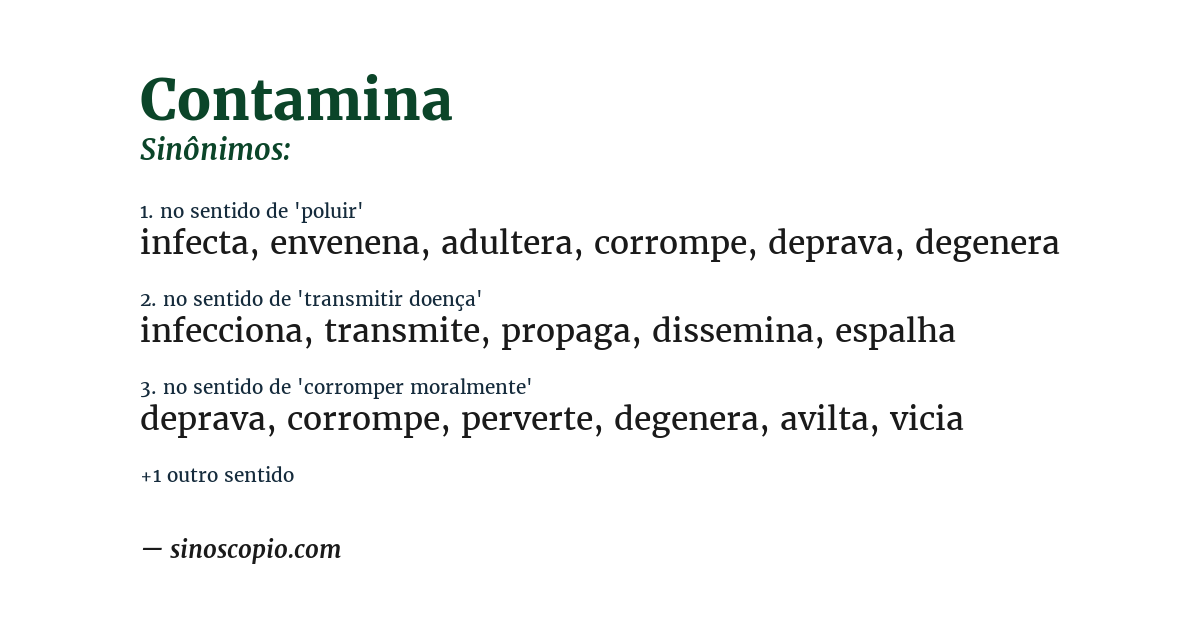 Sinônimo de contamina