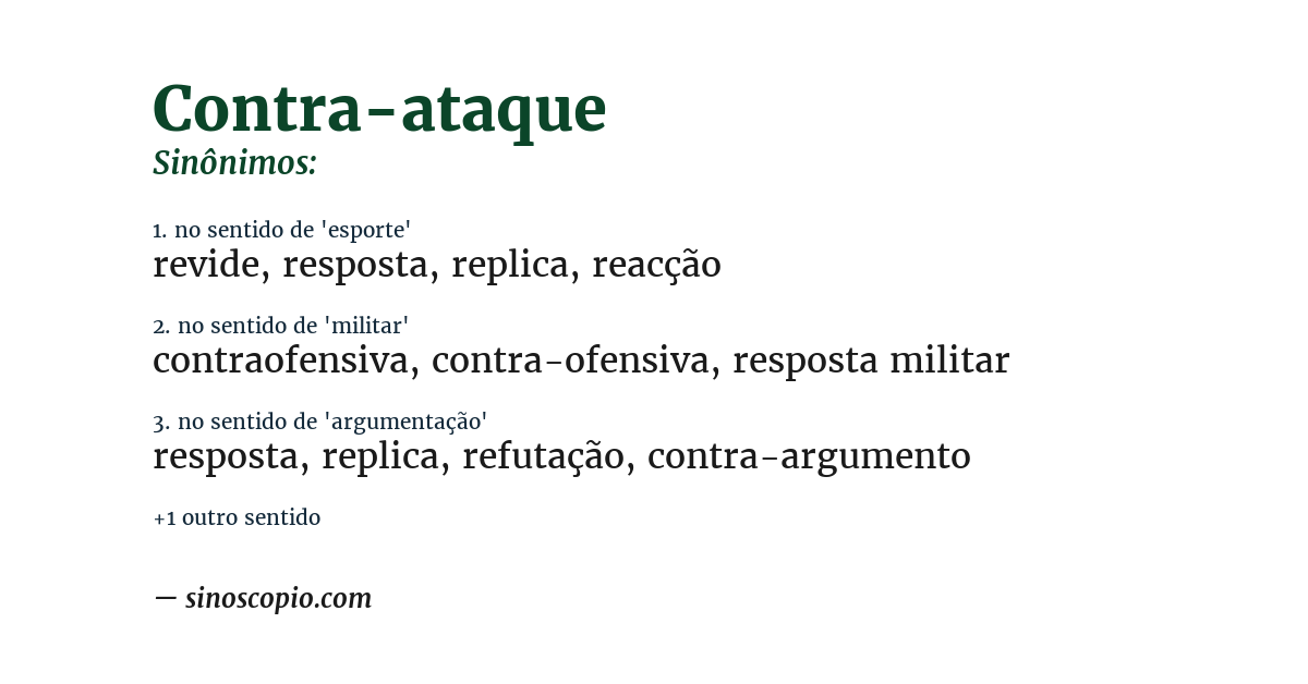 Sinônimo de contra-ataque