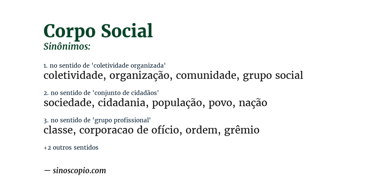 Sinônimo de corpo social