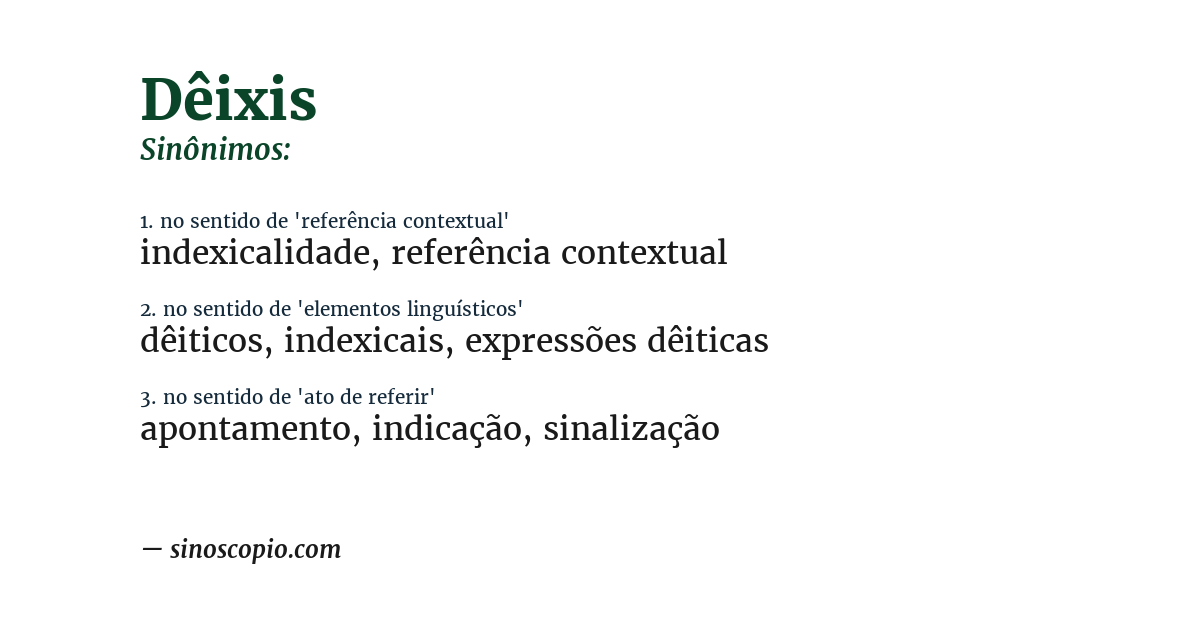 Sinônimo de dêixis