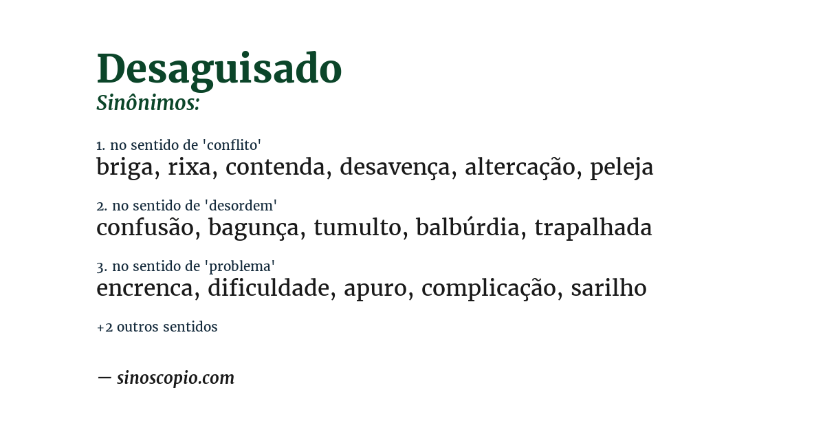 Sinônimo de desaguisado